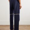 Rabari Straight-Leg Embroidered Textured-Wool Trousers - BK