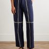 Rabari Straight-Leg Embroidered Textured-Wool Trousers - FR