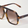 Slim Havana Rectangular Acetate Sunglasses - CU Slim Havana Rectangular Acetate Sunglasses - CU