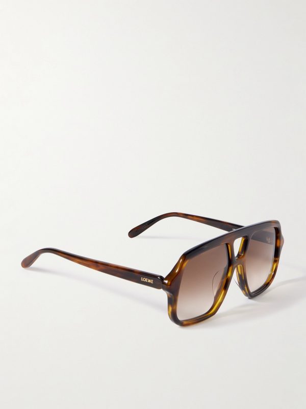 Slim Havana Rectangular Acetate Sunglasses - FR Slim Havana Rectangular Acetate Sunglasses - FR