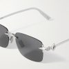 CD Diamond S11U Rectangular-Frame Rimless Silver-Tone Sunglasses - CU CD Diamond S11U Rectangular-Frame Rimless Silver-Tone Sunglasses - CU