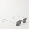 CD Diamond S11U Rectangular-Frame Rimless Silver-Tone Sunglasses - FR CD Diamond S11U Rectangular-Frame Rimless Silver-Tone Sunglasses - FR