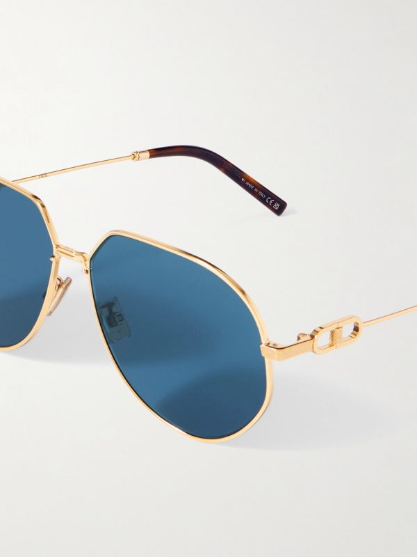 CD Link A1U Round-Frame Gold-Tone Sunglasses - CU