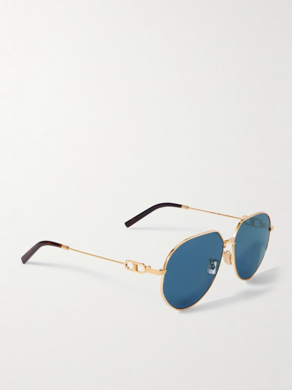 CD Link A1U Round-Frame Gold-Tone Sunglasses - FR