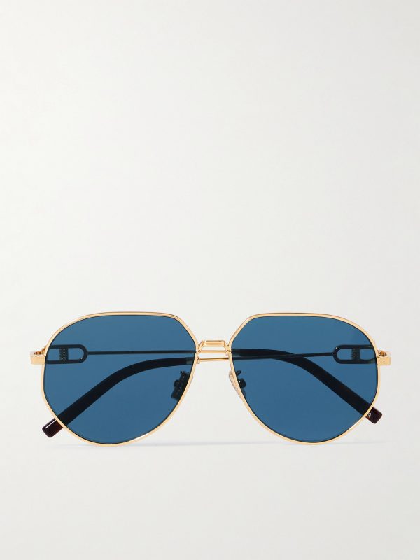 CD Link A1U Round-Frame Gold-Tone Sunglasses
