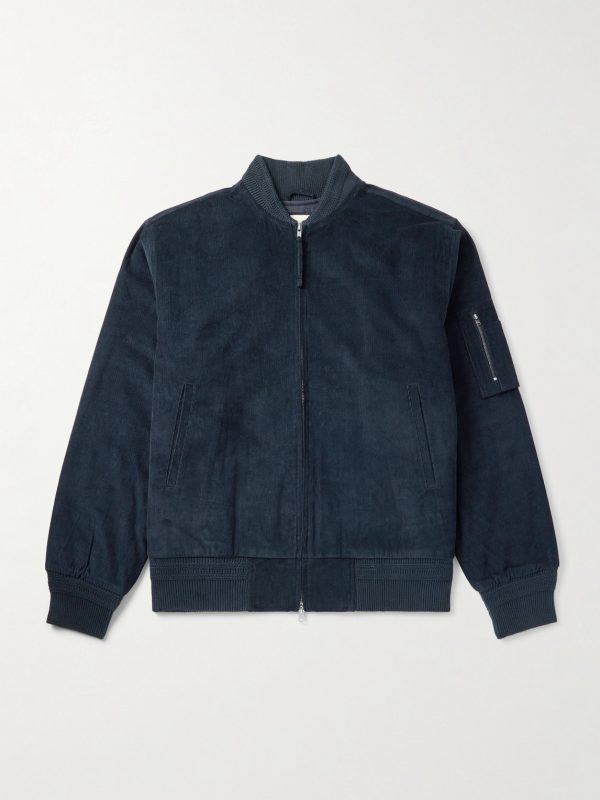 Max Logo-Embroidered Cotton-Corduroy Bomber Jacket Max Logo-Embroidered Cotton-Corduroy Bomber Jacket