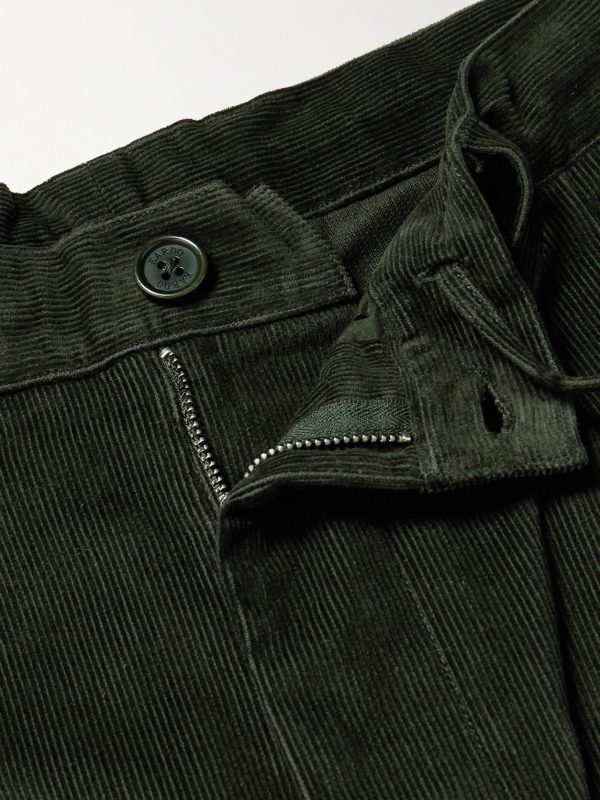 Antonio Straight-Leg Embroidered Cotton-Corduroy Trousers - E1