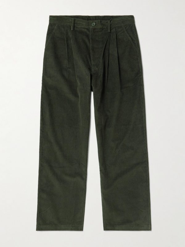 Antonio Straight-Leg Embroidered Cotton-Corduroy Trousers