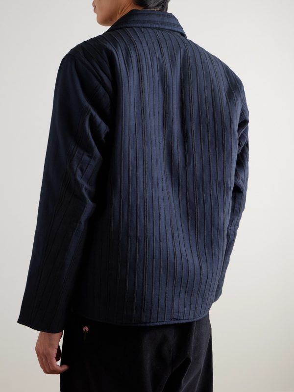 Amardeep Embroidered Cotton-Herringbone Jacket - BK Amardeep Embroidered Cotton-Herringbone Jacket - BK