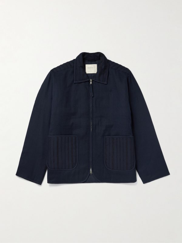 Amardeep Embroidered Cotton-Herringbone Jacket Amardeep Embroidered Cotton-Herringbone Jacket