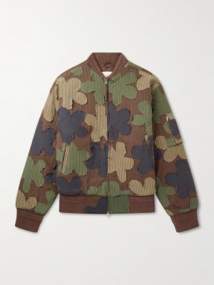 Max Embroidered Appliquéd Cotton-Seersucker Bomber Jacket