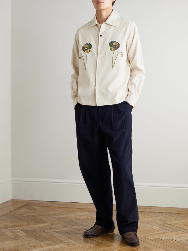 Martin Embroidered Cotton-Twill Shirt - OU