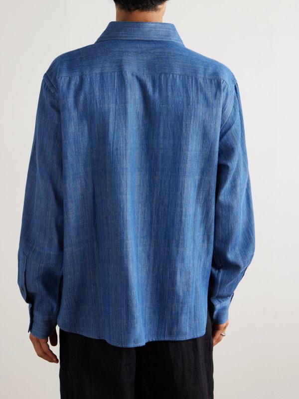 Luis Embroidered Cotton-Chambray Shirt - BK