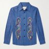 Luis Embroidered Cotton-Chambray Shirt
