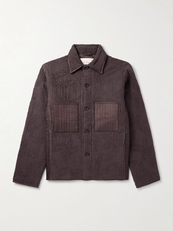 Wynton Embroidered Cotton and Hemp-Blend Overshirt