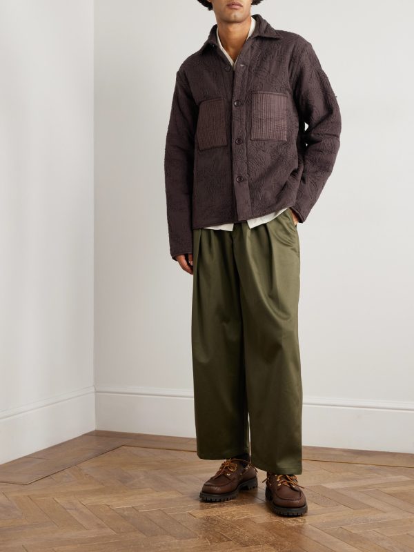 Wynton Embroidered Cotton and Hemp-Blend Overshirt - OU