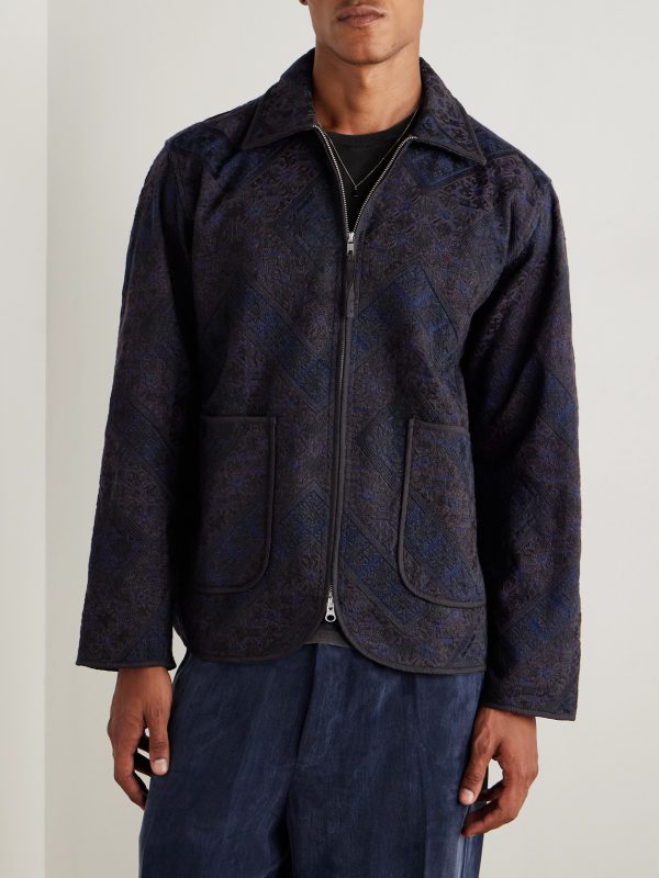 + Paiwand Studio Amardeep Embroidered Cotton-Herringbone Jacket - FR