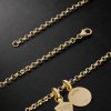 Karma + Per Aspera ad Astra medium 18-Karat Gold, Enamel and Diamond Necklace - BK