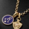 Karma + Per Aspera ad Astra medium 18-Karat Gold, Enamel and Diamond Necklace - CU
