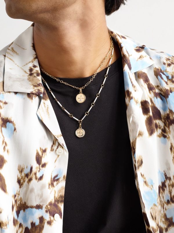 Element Internal Compass Rhodium-Plated 18-Karat White and Yellow Gold Diamond Pendant Necklace - E1 Element Internal Compass Rhodium-Plated 18-Karat White and Yellow Gold Diamond Pendant Necklace - E1