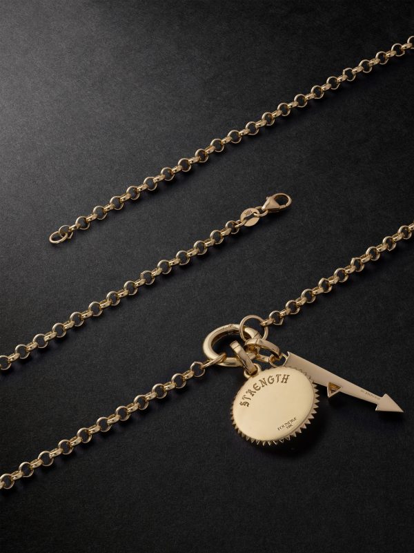 Strength and Arrow Medium Belcher 18-Karat Gold Diamond Necklace - BK Strength and Arrow Medium Belcher 18-Karat Gold Diamond Necklace - BK