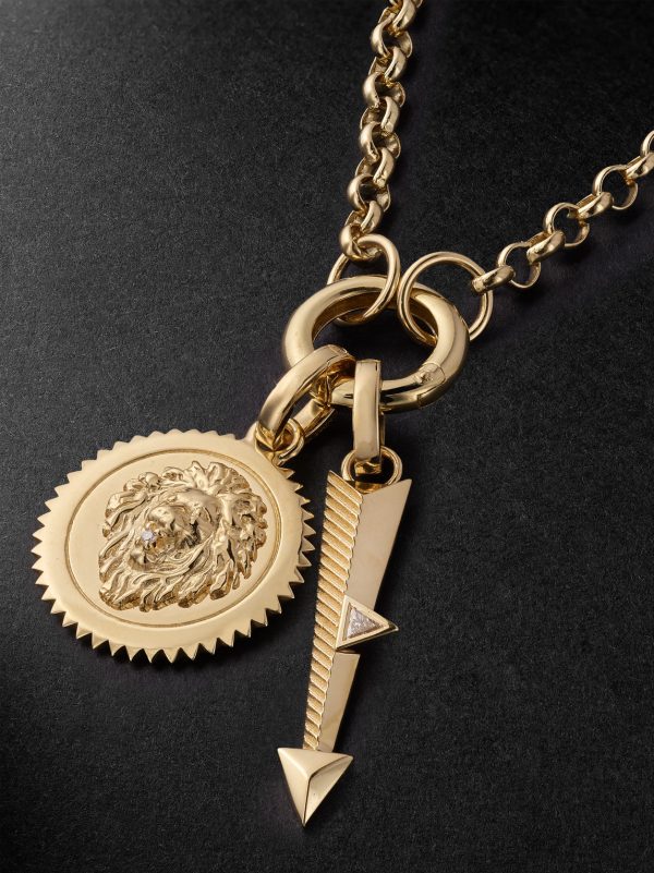 Strength and Arrow Medium Belcher 18-Karat Gold Diamond Necklace - CU Strength and Arrow Medium Belcher 18-Karat Gold Diamond Necklace - CU
