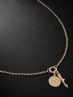 Strength and Arrow Medium Belcher 18-Karat Gold Diamond Necklace Strength and Arrow Medium Belcher 18-Karat Gold Diamond Necklace