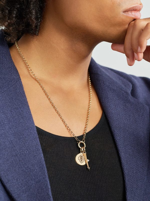 Strength and Arrow Medium Belcher 18-Karat Gold Diamond Necklace - OU Strength and Arrow Medium Belcher 18-Karat Gold Diamond Necklace - OU