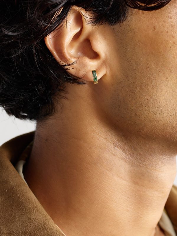 Protection Tenet 18-Karat Gold Ceramic Earring - OU Protection Tenet 18-Karat Gold Ceramic Earring - OU
