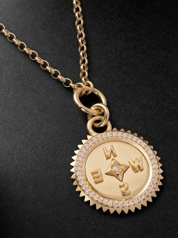 Internal Compass 18-Karat Gold Diamond Pendant Necklace - CU