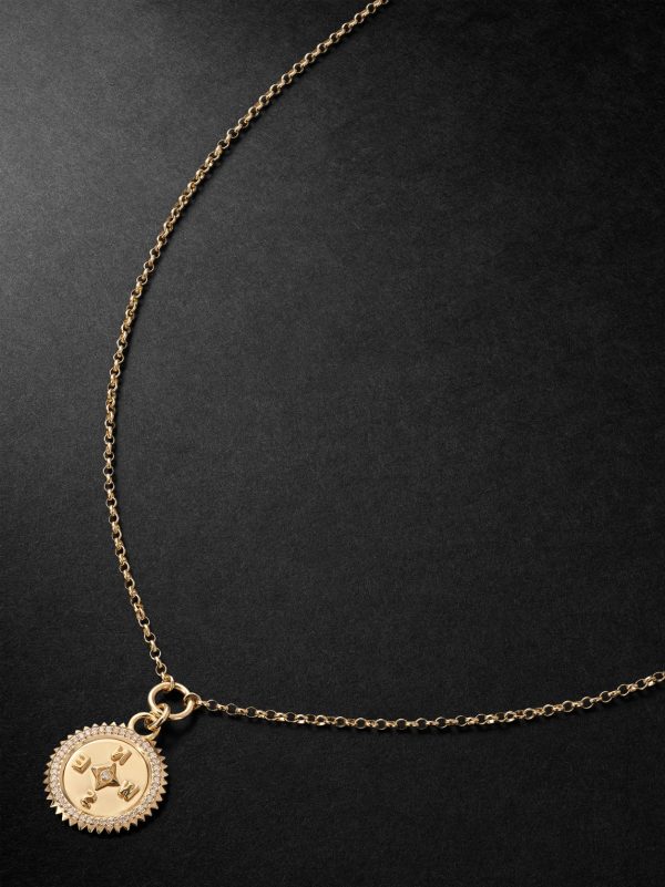 Internal Compass 18-Karat Gold Diamond Pendant Necklace