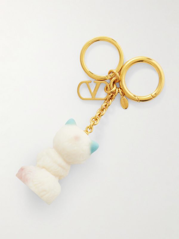 Le Chat De La Maison Gold-Tone and Plastic Key Fob - BK Le Chat De La Maison Gold-Tone and Plastic Key Fob - BK