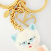 Le Chat De La Maison Gold-Tone and Plastic Key Fob - CU Le Chat De La Maison Gold-Tone and Plastic Key Fob - CU