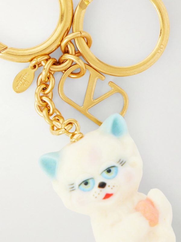 Le Chat De La Maison Gold-Tone and Plastic Key Fob - CU Le Chat De La Maison Gold-Tone and Plastic Key Fob - CU