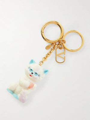 Le Chat De La Maison Gold-Tone and Plastic Key Fob