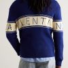 Embroidered Striped Virgin Wool and Cotton-Blend Sweater - BK