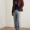 Embroidered Striped Virgin Wool and Cotton-Blend Sweater - OU