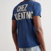 Chez Valentino Logo-Appliquéd Printed Cotton-Jersey T-Shirt - BK