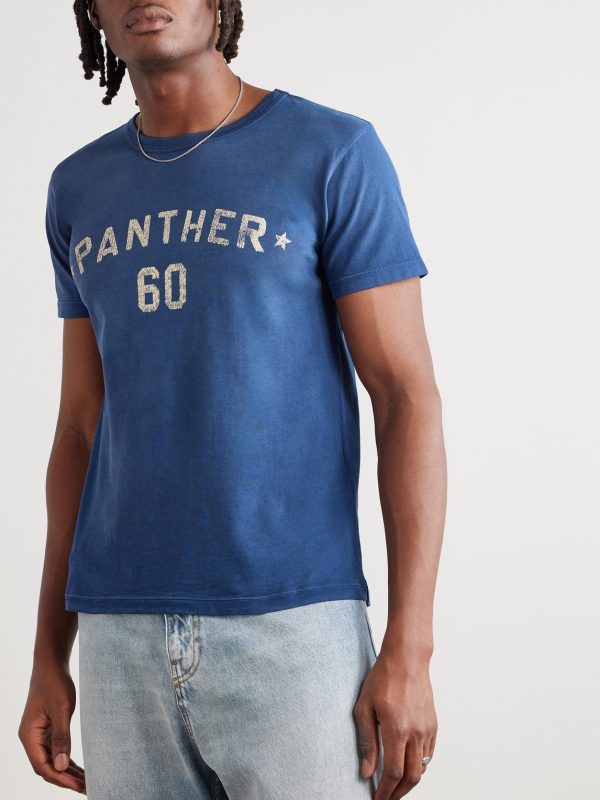 Chez Valentino Logo-Appliquéd Printed Cotton-Jersey T-Shirt - FR