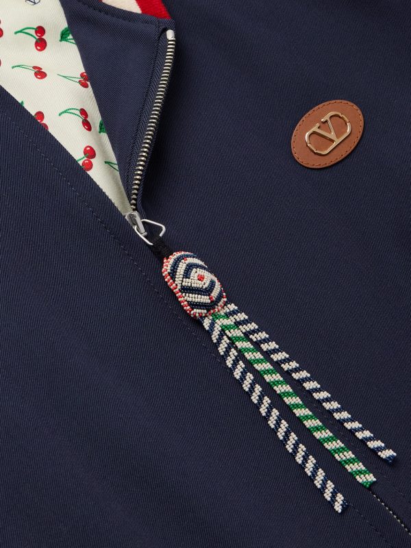 Le Chat De La Maison Logo-Appliquéd Two-Tone Virgin Wool and Cotton-Blend Twill Bomber Jacket - CU Le Chat De La Maison Logo-Appliquéd Two-Tone Virgin Wool and Cotton-Blend Twill Bomber Jacket - CU