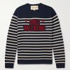 Logo-Intarsia Striped Virgin Wool Sweater