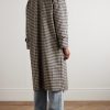 Gingham Cotton and Wool-Blend Coat - BK Gingham Cotton and Wool-Blend Coat - BK