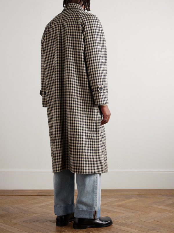 Gingham Cotton and Wool-Blend Coat - BK Gingham Cotton and Wool-Blend Coat - BK