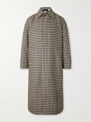 Gingham Cotton and Wool-Blend Coat