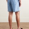 Straight-Leg Studded Cotton-Chambray Shorts - BK