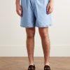 Straight-Leg Studded Cotton-Chambray Shorts - FR