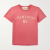 Chez Valentino Logo-Appliquéd Printed Cotton-Jersey T-Shirt