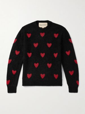 Jacquard-Knit Metallic Wool-Blend Sweater Jacquard-Knit Metallic Wool-Blend Sweater