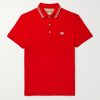 Logo-Appliquéd Striped Cotton-Piqué Polo Shirt