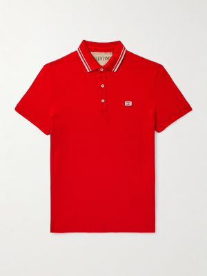 Logo-Appliquéd Striped Cotton-Piqué Polo Shirt Logo-Appliquéd Striped Cotton-Piqué Polo Shirt